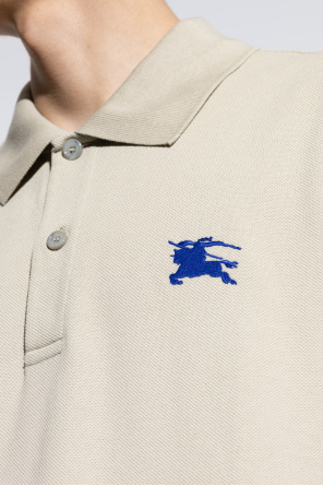 Beige Polo with embroidered logo Burberry - polo-shirts